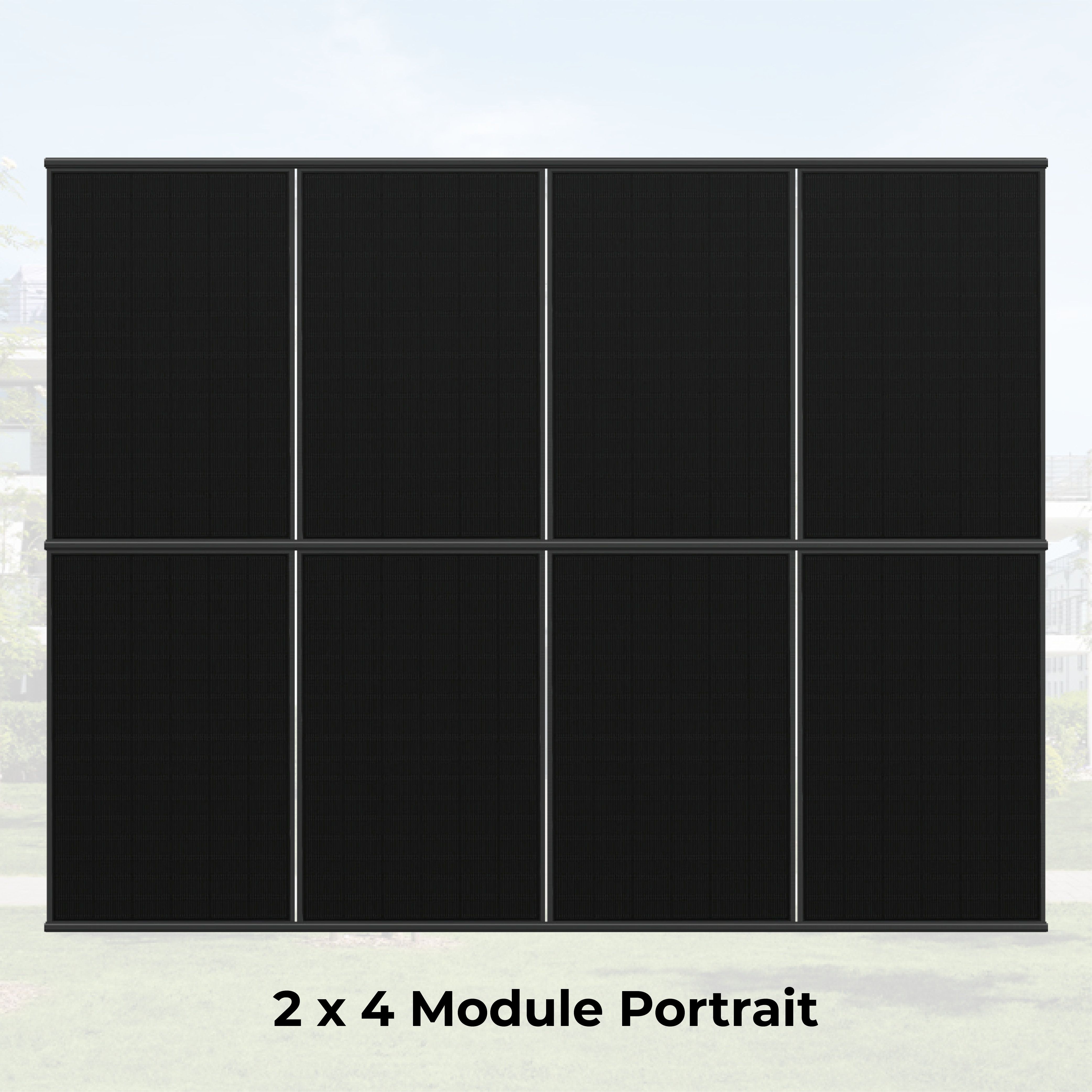 SL Rack Energywall FASSADENSYSTEM einlagig - 2 x 4 Module Portrait