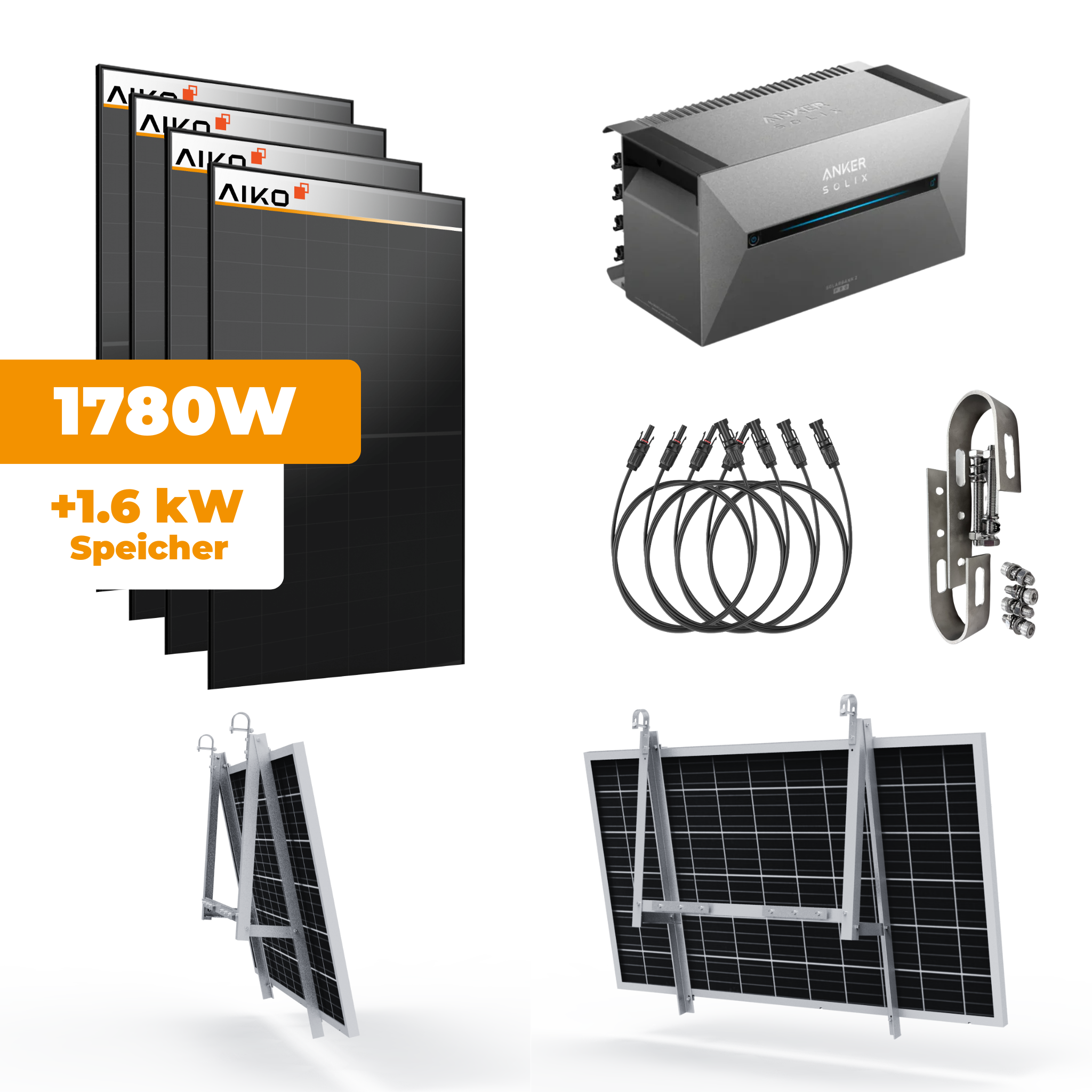 Anker Balkonkraftwerk Komplettset für Balkongeländer (1780 W)