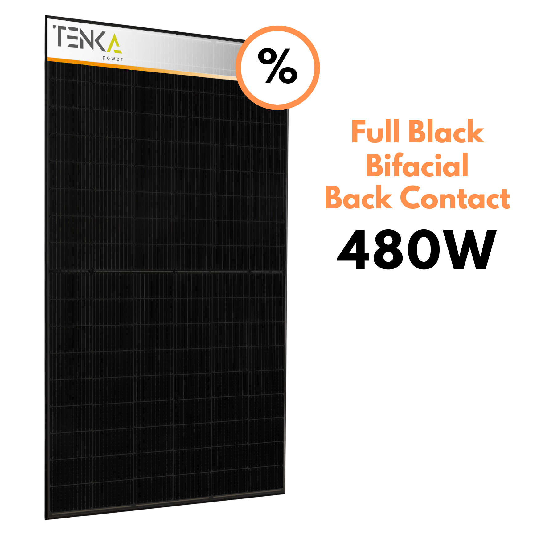 Tenka Solar 480W Ultimate Back Contact Bifacial Full Black