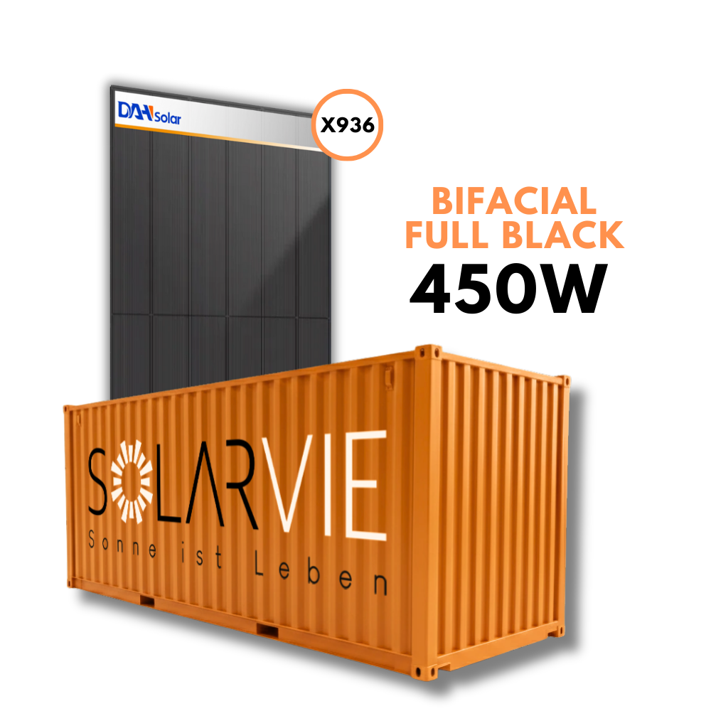 DAH Solar 450W Doppelglas Bifacial Full Black (Container = 936 Stück)