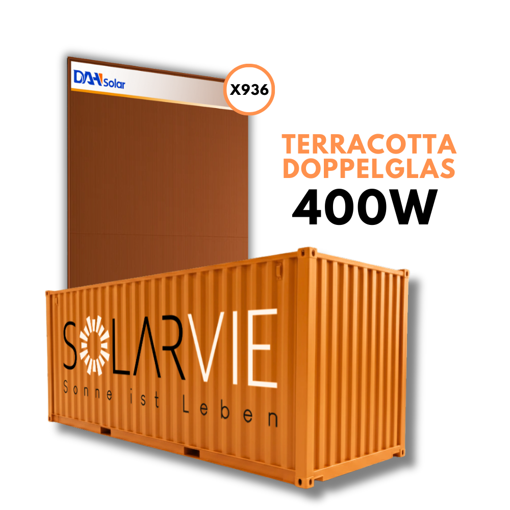 DAH Solar 400W terracotta Doppelglas (BRAUNES PV MODUL) (Container = 936 Stück)