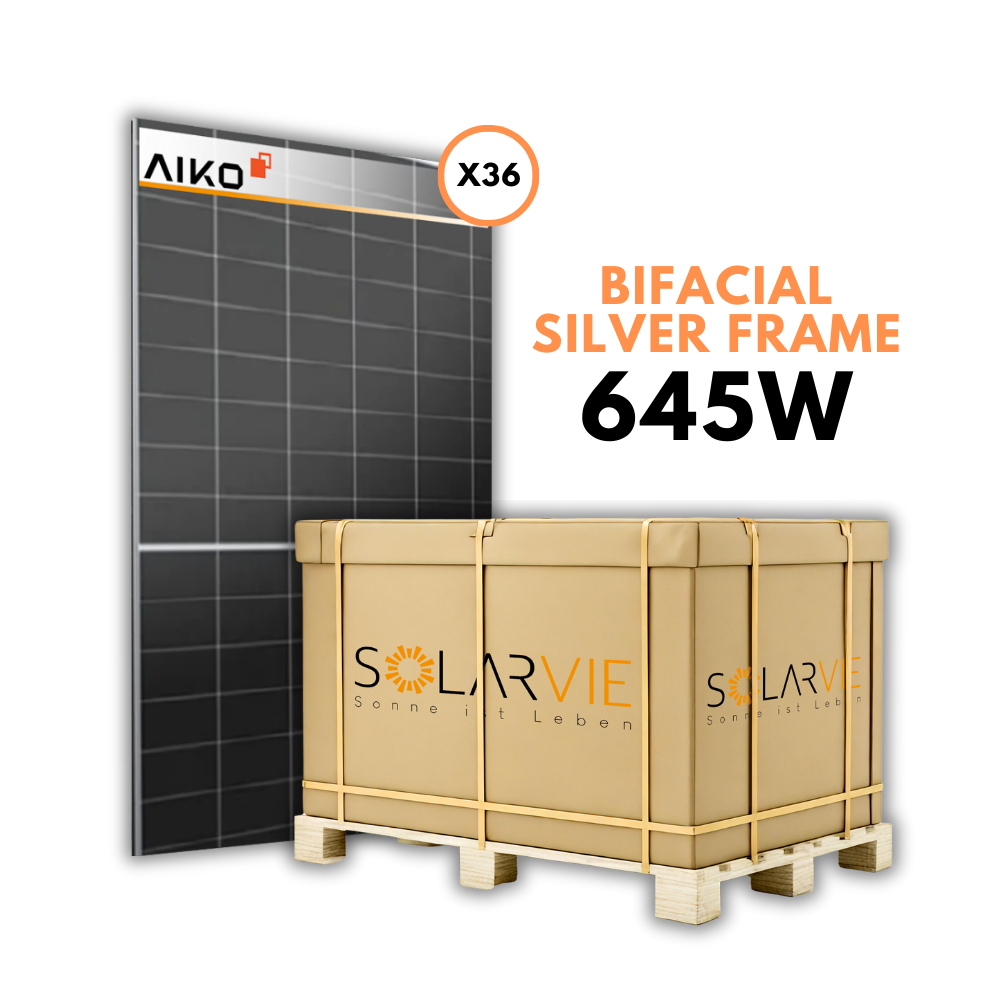 AIKO 645W STELLAR 1N+ Doppelglas Silver Frame (Palette = 36 Stück)