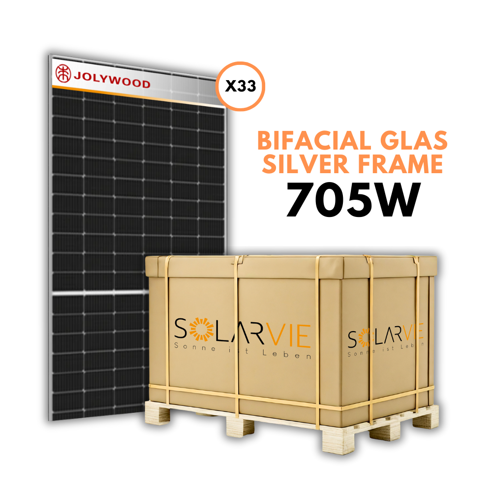 Jolywood 705W Max Series N-Type Bifazial Silver Frame (Palette = 33 Stück)