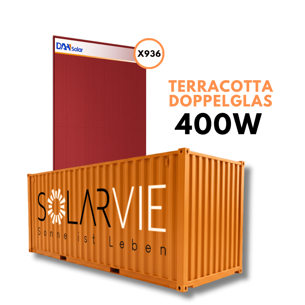 DAH Solar 400W terracotta Doppelglas (ROTES PV MODUL) (Container = 936 Stück)