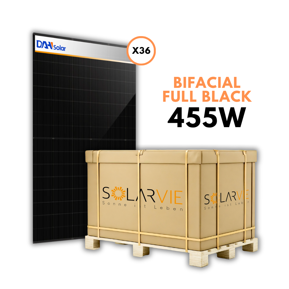 DAH Solar 455W Doppelglas Bifacial Black Frame (Palette = 36 Stück)